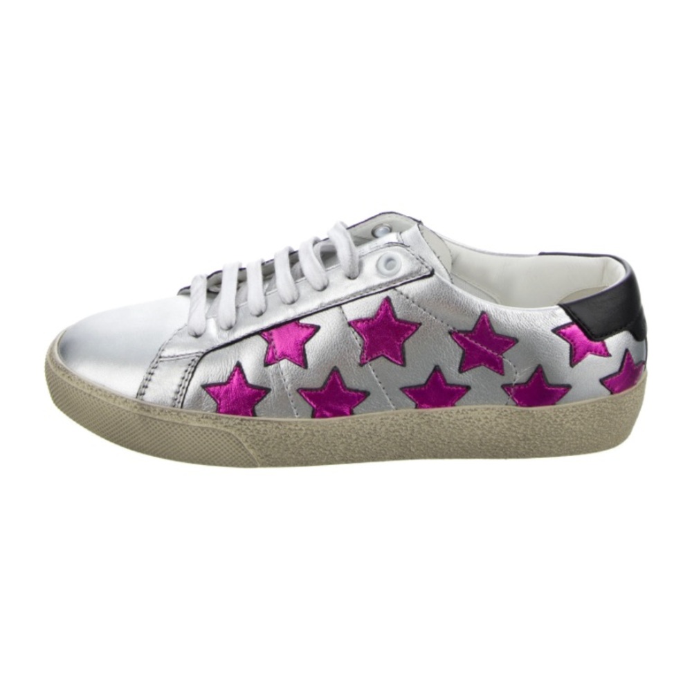 Court leather trainers